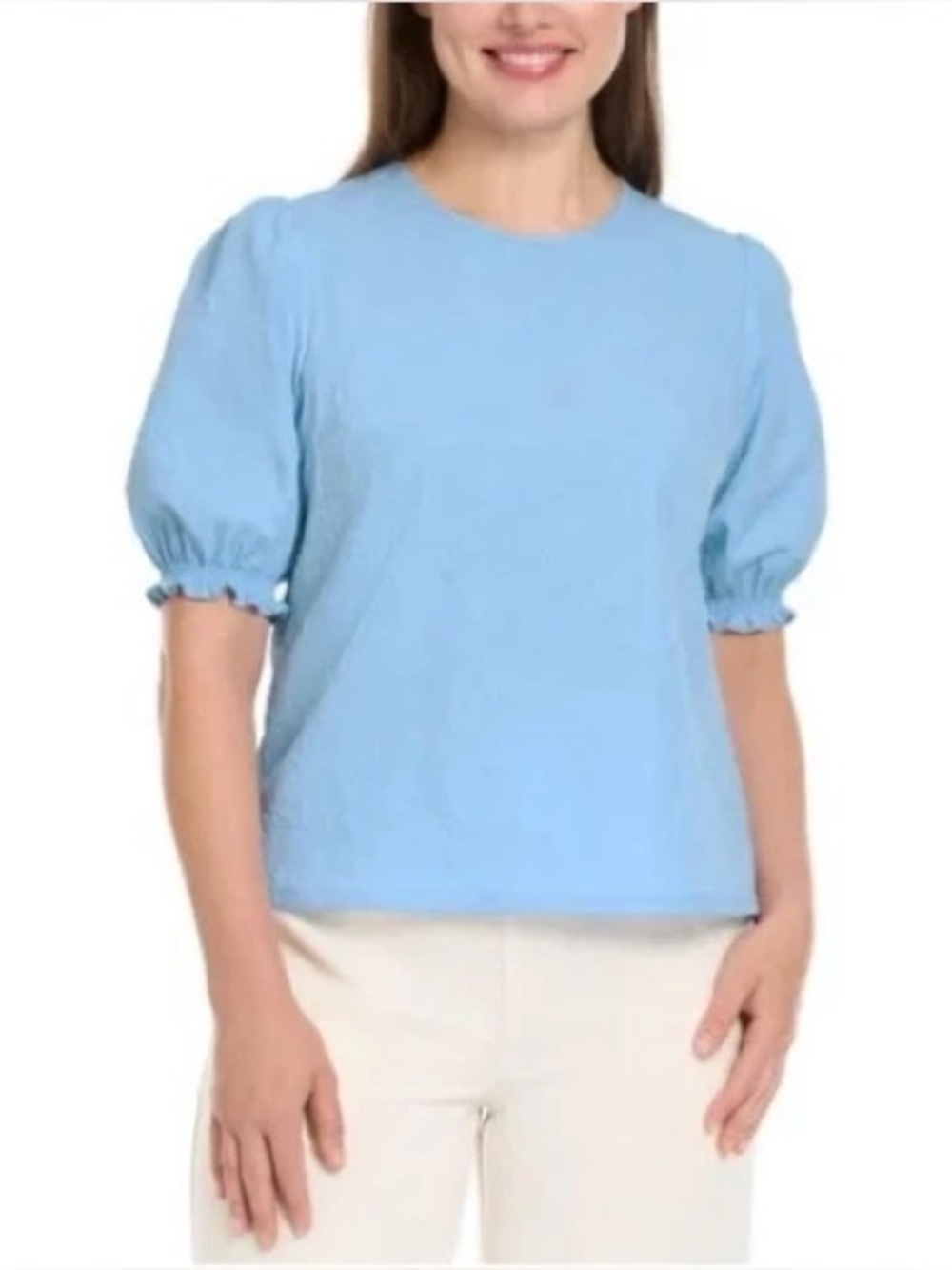 New Ted Baker Sz Md Womens Floral Textured Puff Sleeve Blouse